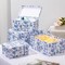 Blue and White Porcelain Storage Boxes with Lids (Rectangular Set 4)